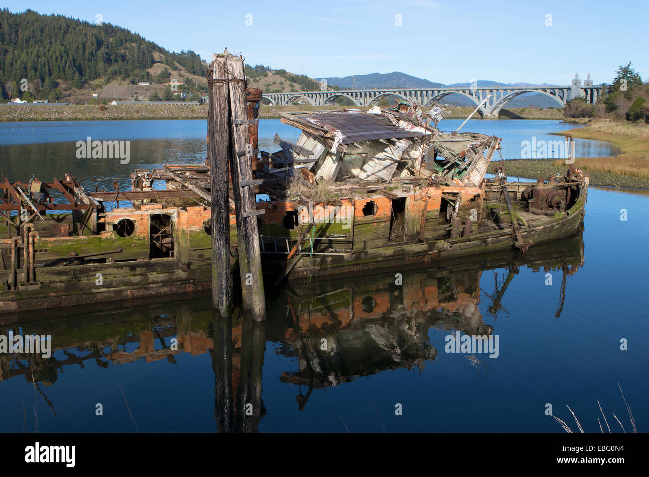 The steam powered on the Rogue River at Gold Beach in Oregon Stock Photo Alamy