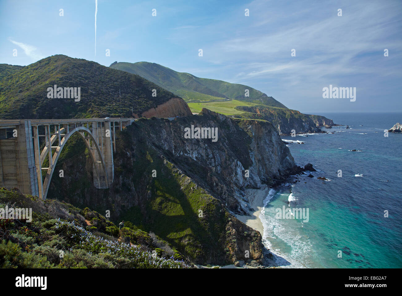 Bixby Creek Bridge, Pacific Coast Highway, Big Sur, Central Coast, California, USA Stock Photo