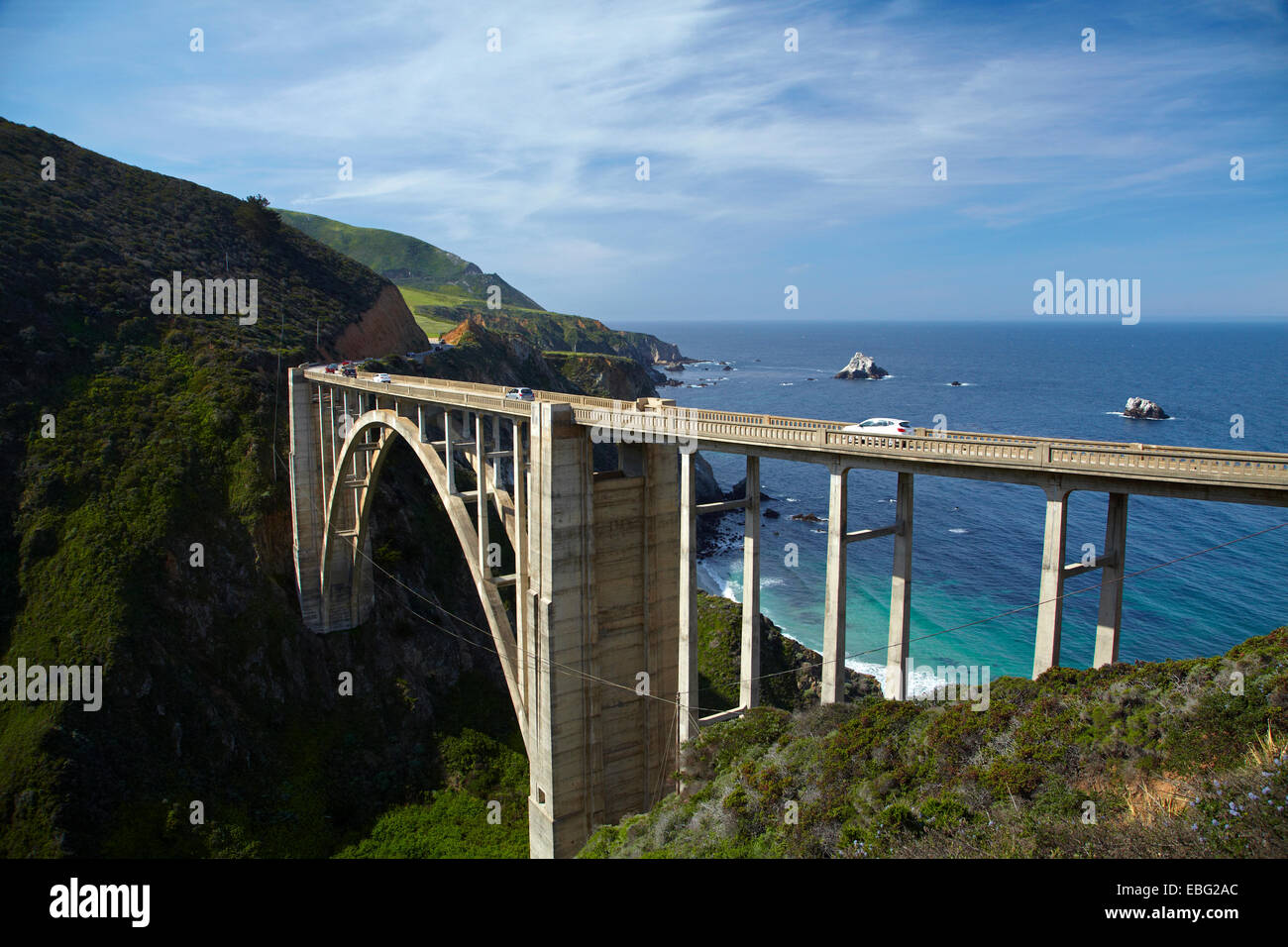 Bixby Creek Bridge, Pacific Coast Highway, Big Sur, Central Coast, California, USA Stock Photo