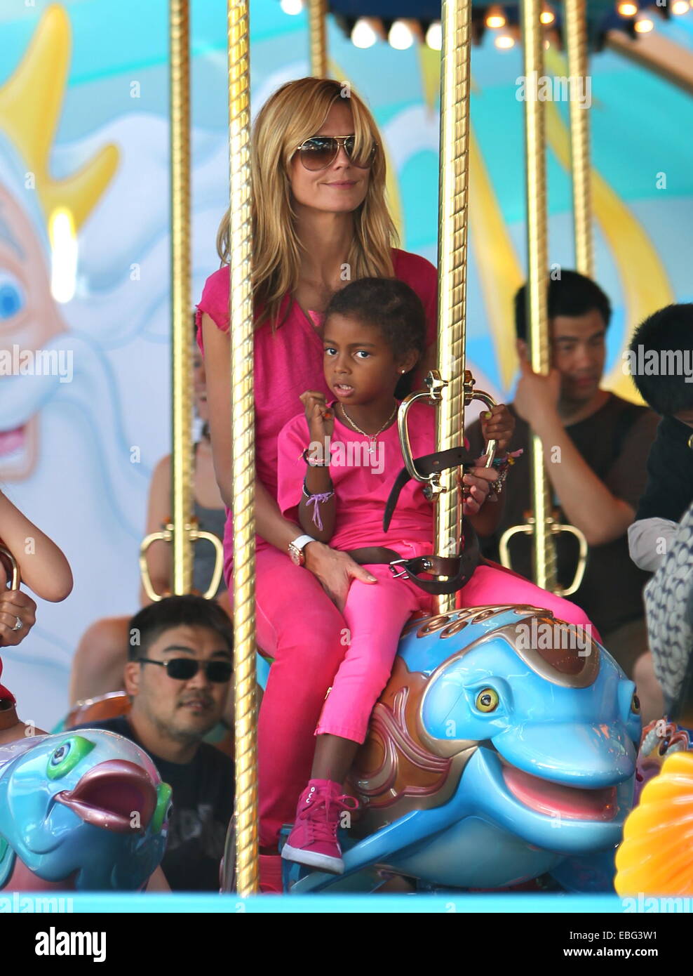 Heidi Klum and Seal spend the day at Disneyland with their children