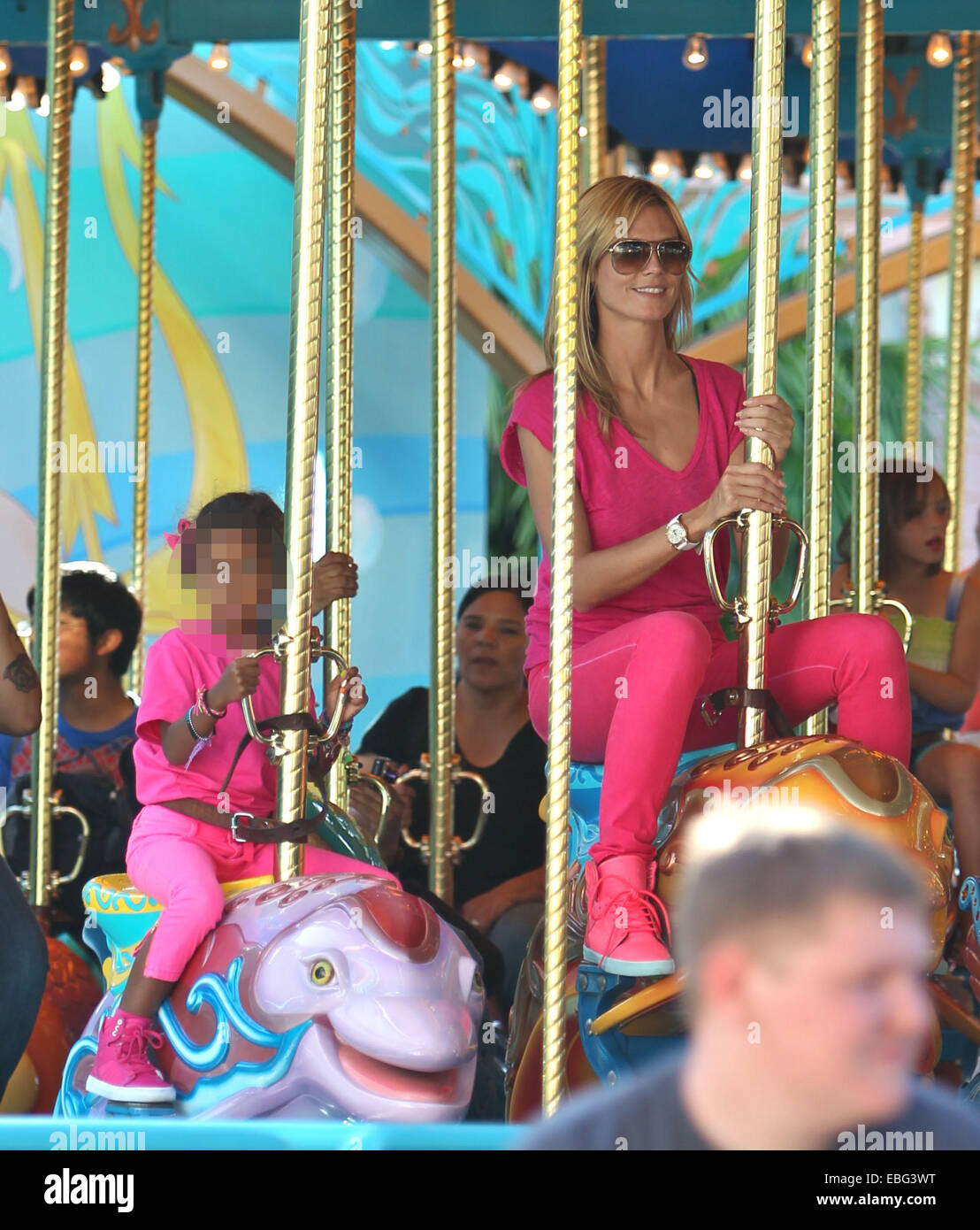 Heidi Klum and Seal spend the day at Disneyland with their children