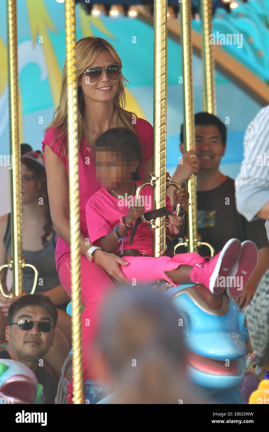Heidi Klum and Seal spend the day at Disneyland with their children