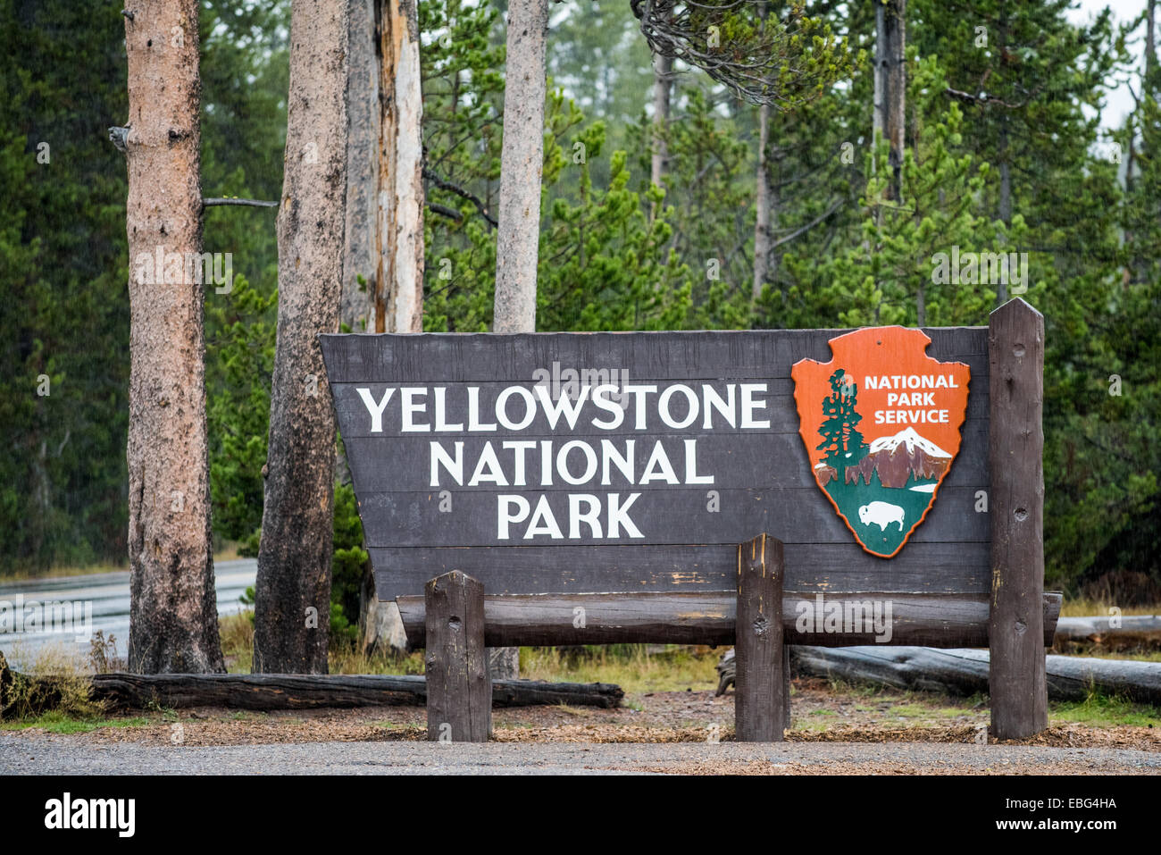 South entrance to Yellowstone National Park, WY, USA Stock Photo Alamy