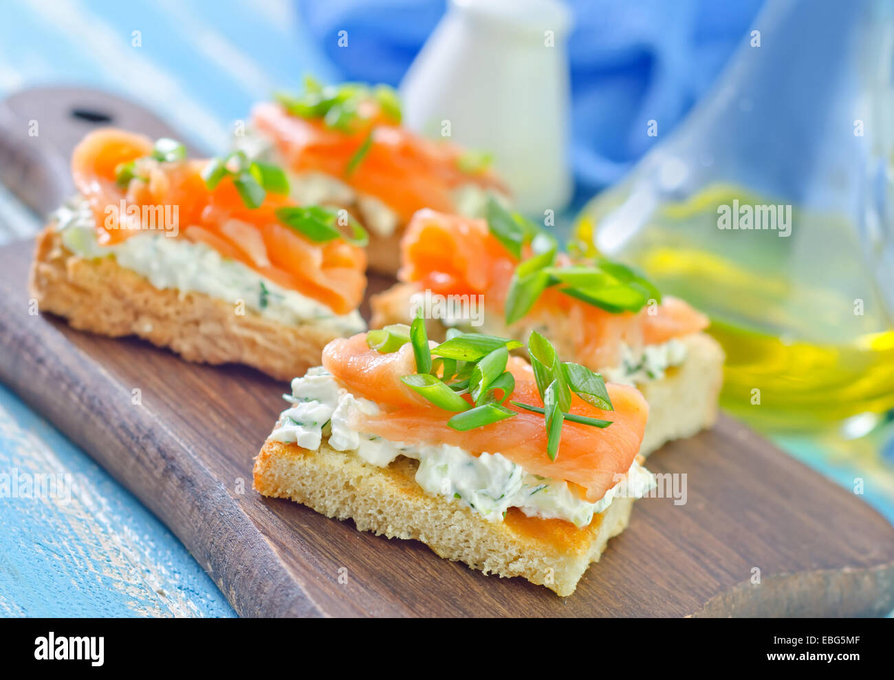 canape with salmon Stock Photo - Alamy