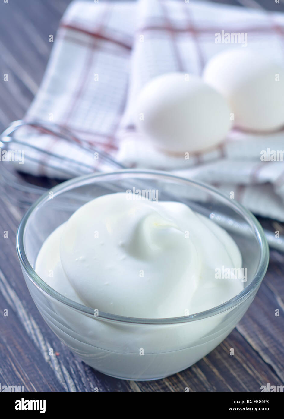 whipping eggs with cream Stock Photo Alamy