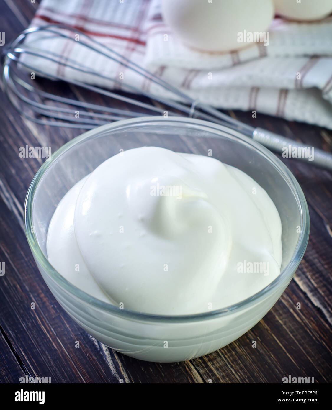 whipping eggs with cream Stock Photo Alamy