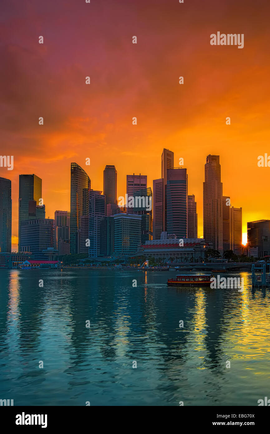 Singapore cityscape at sunset Stock Photo