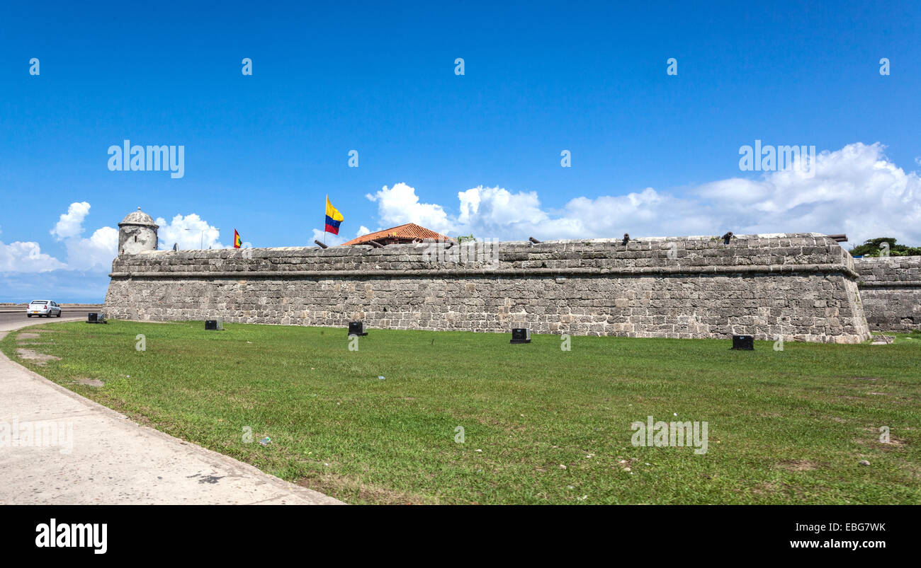 fortified-city-wall-murallas-de-cartagena-de-indias-colombia-stock