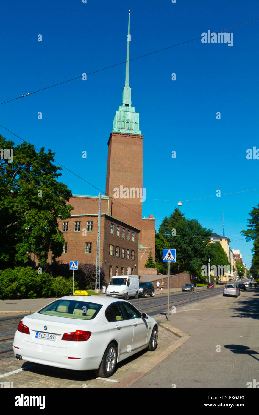 Taxi, Tehtaankatu street, Eira district, central Helsinki, Finland, Europe Stock Photo