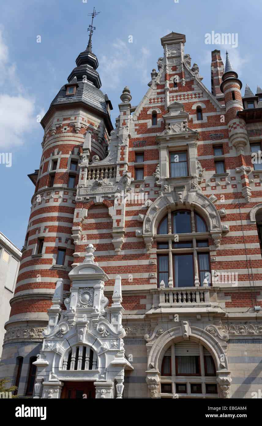 'De Sterre, De Sonne, De Mane', a building built in the Neo-Renaissance style, Zurenborg, Antwerpen, Flemish Region, Belgium Stock Photo