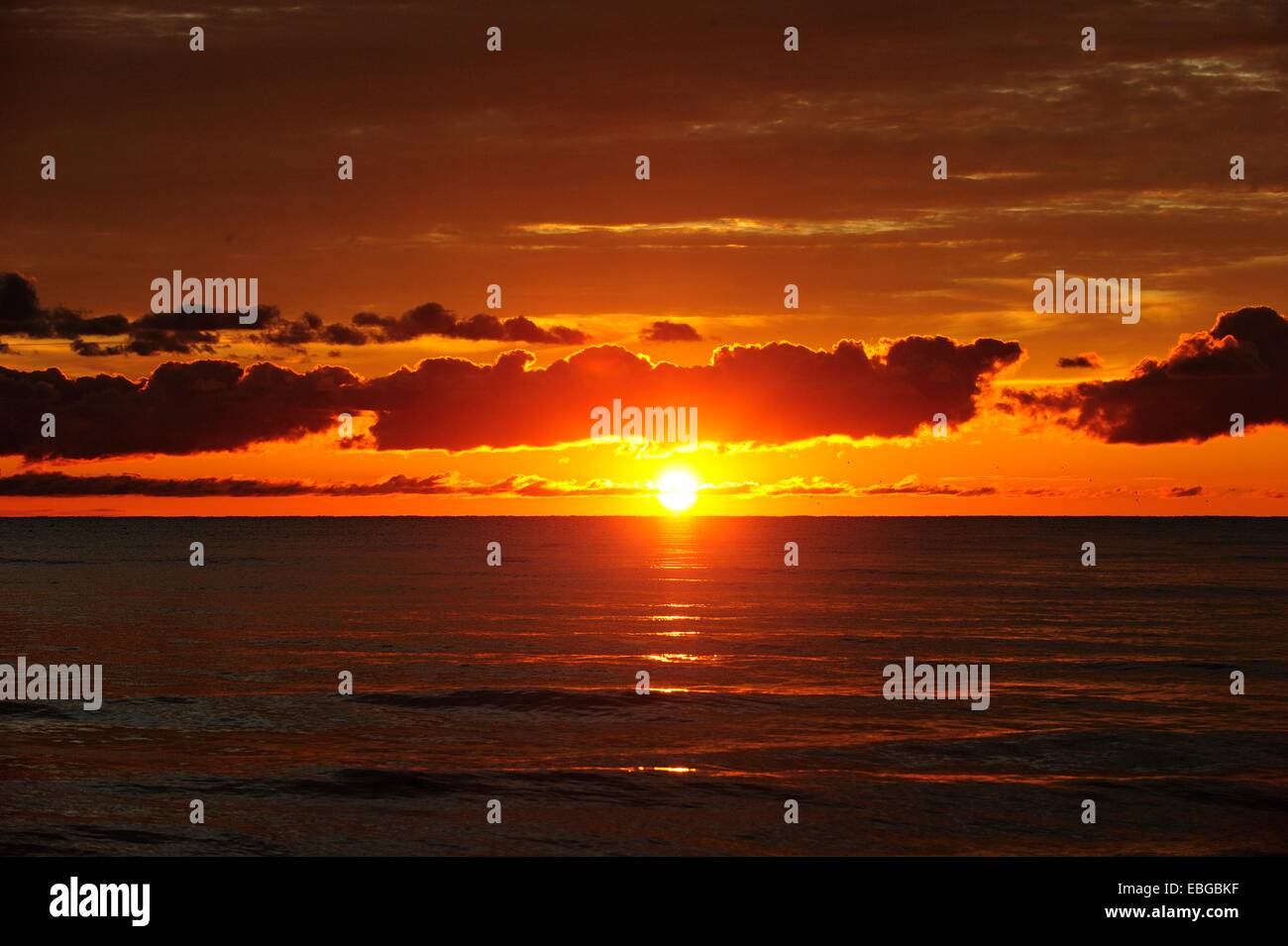 Sunset over Lake Huron, Ontario Province, Canada Stock Photo