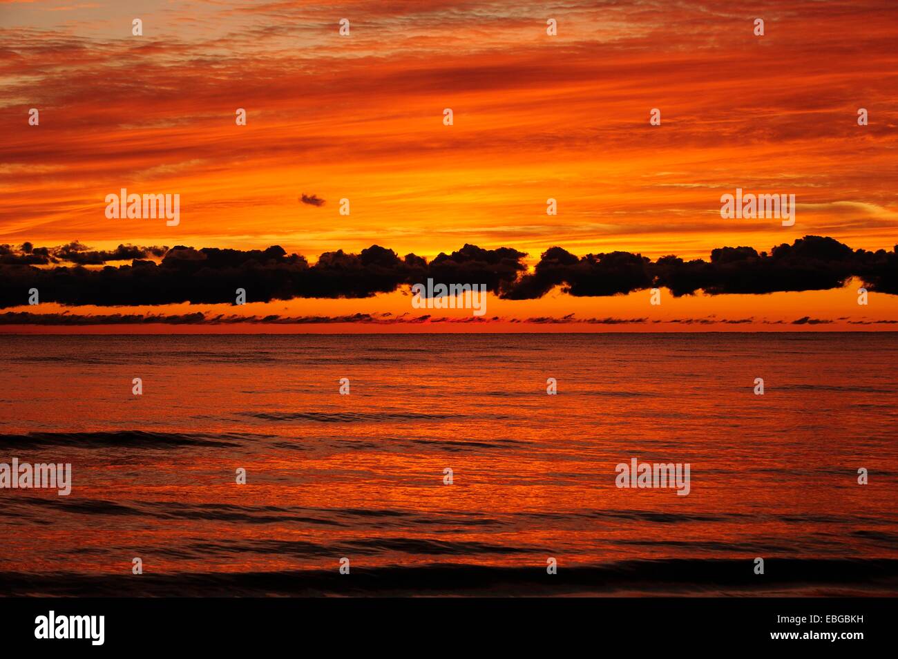 Sunset over Lake Huron, Ontario Province, Canada Stock Photo
