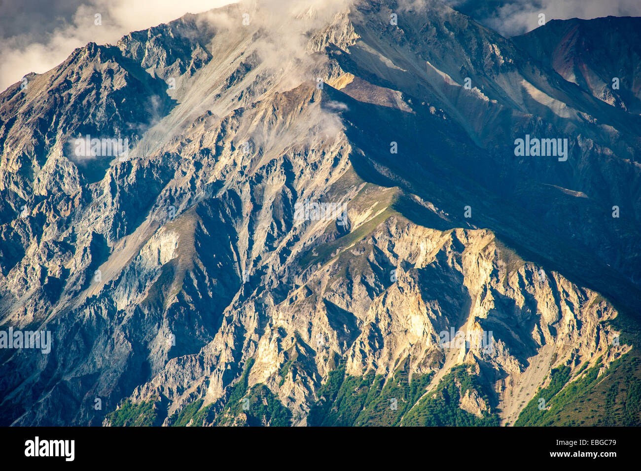 Mountain face of Chucach Mountains near Palmer, Alaska Stock Photo