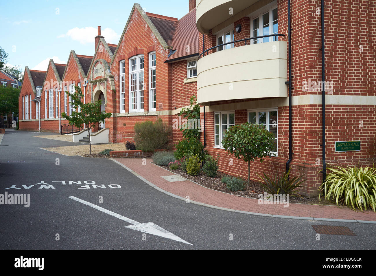 Lanyard Place, a residential development at the former Woodbridge primary school, Suffolk, UK. Stock Photo