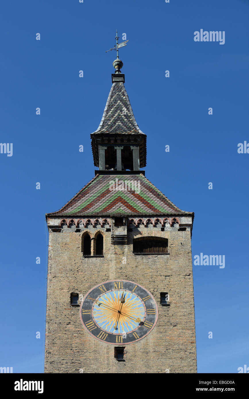 Schmalzturm tower, Landsberg am Lech, Upper Bavaria, Bavaria, Germany Stock Photo