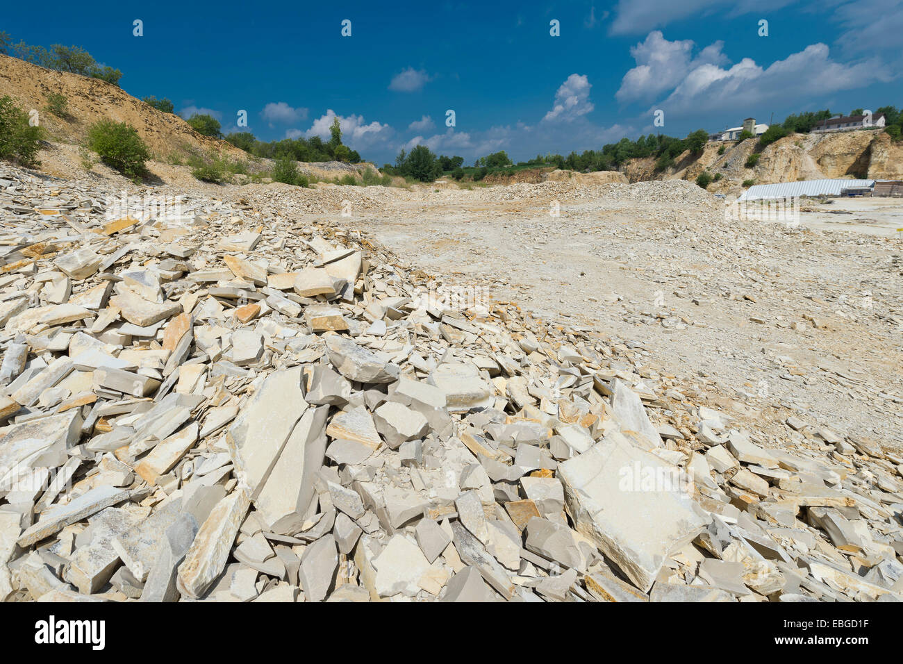 Plattenkalk limestone with inclusions, quarry area of Untere Haardt