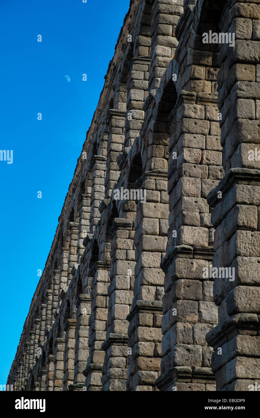The Roman aqueduct In Segovia, Spain. Stock Photo