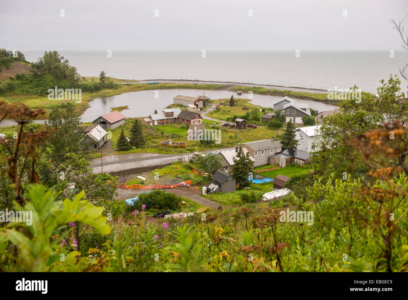 Small Russian village in Ninilchik, Alaska Stock Photo Alamy