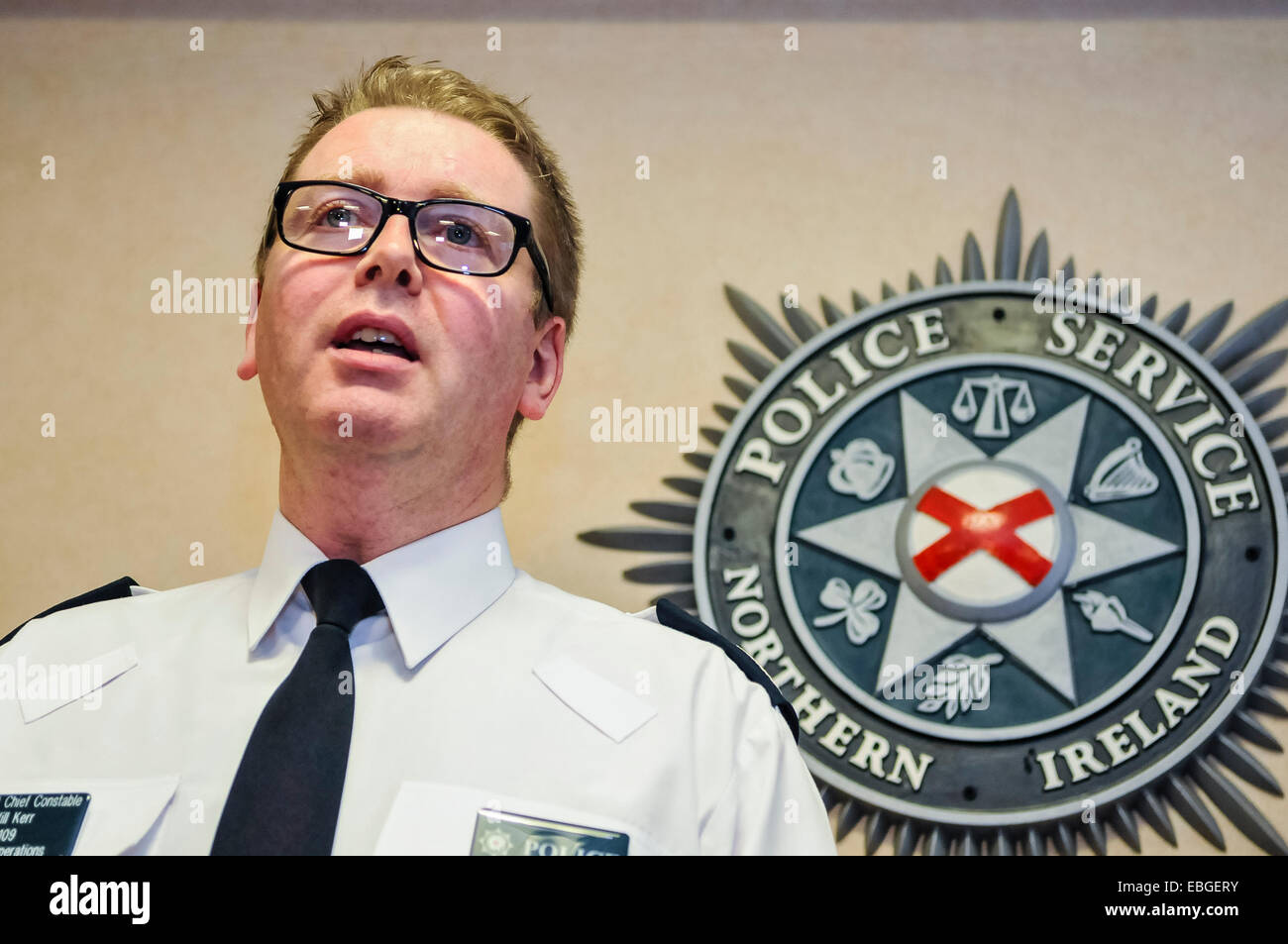 Belfast, Northern Ireland. 1st Dec, 2014. - ACC Will Kerr from the PSNI gives a press conference, in which he gives a warning that multiple dissident republican groups are preparing attacks over the Christmas Holiday period. Credit:  Stephen Barnes/Alamy Live News Stock Photo