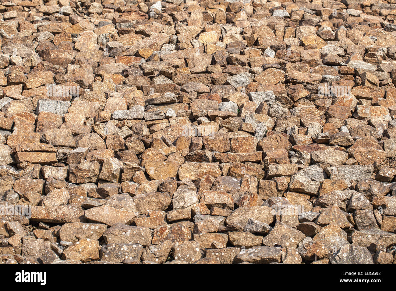 Texture bacground of wall builded from stone - rubble. Stock Photo