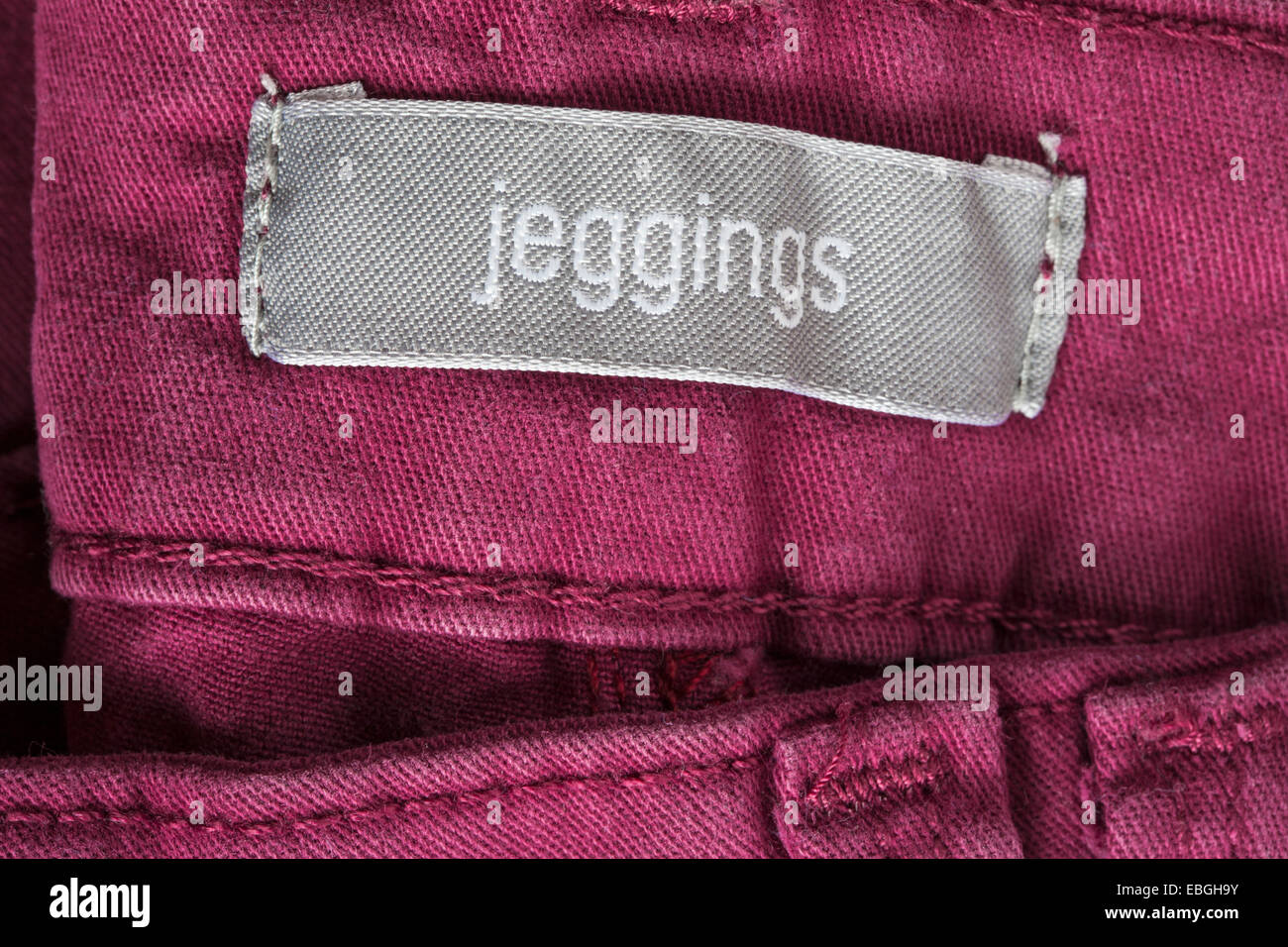 jeggings label in trousers Stock Photo