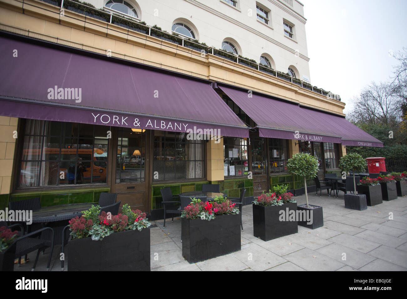 York & Albany restaurant and bar , Regents Park, Camden, North London, England, UK. 1st December