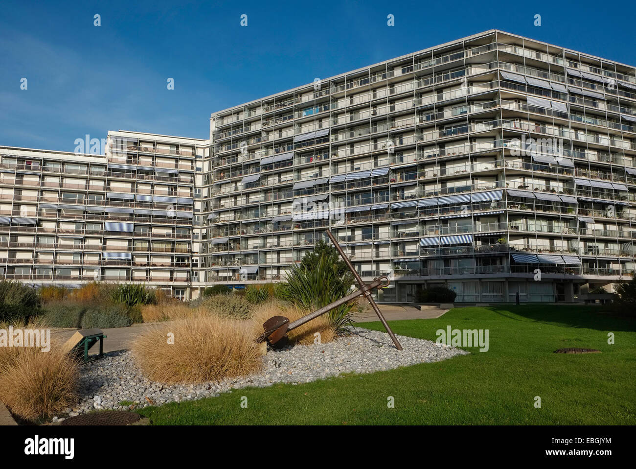 apartment building, le havre, normandy, france Stock Photo Alamy