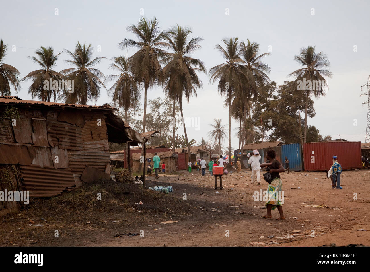 Slum area in Monrovia, Liberia, West Africa. Stock Photo