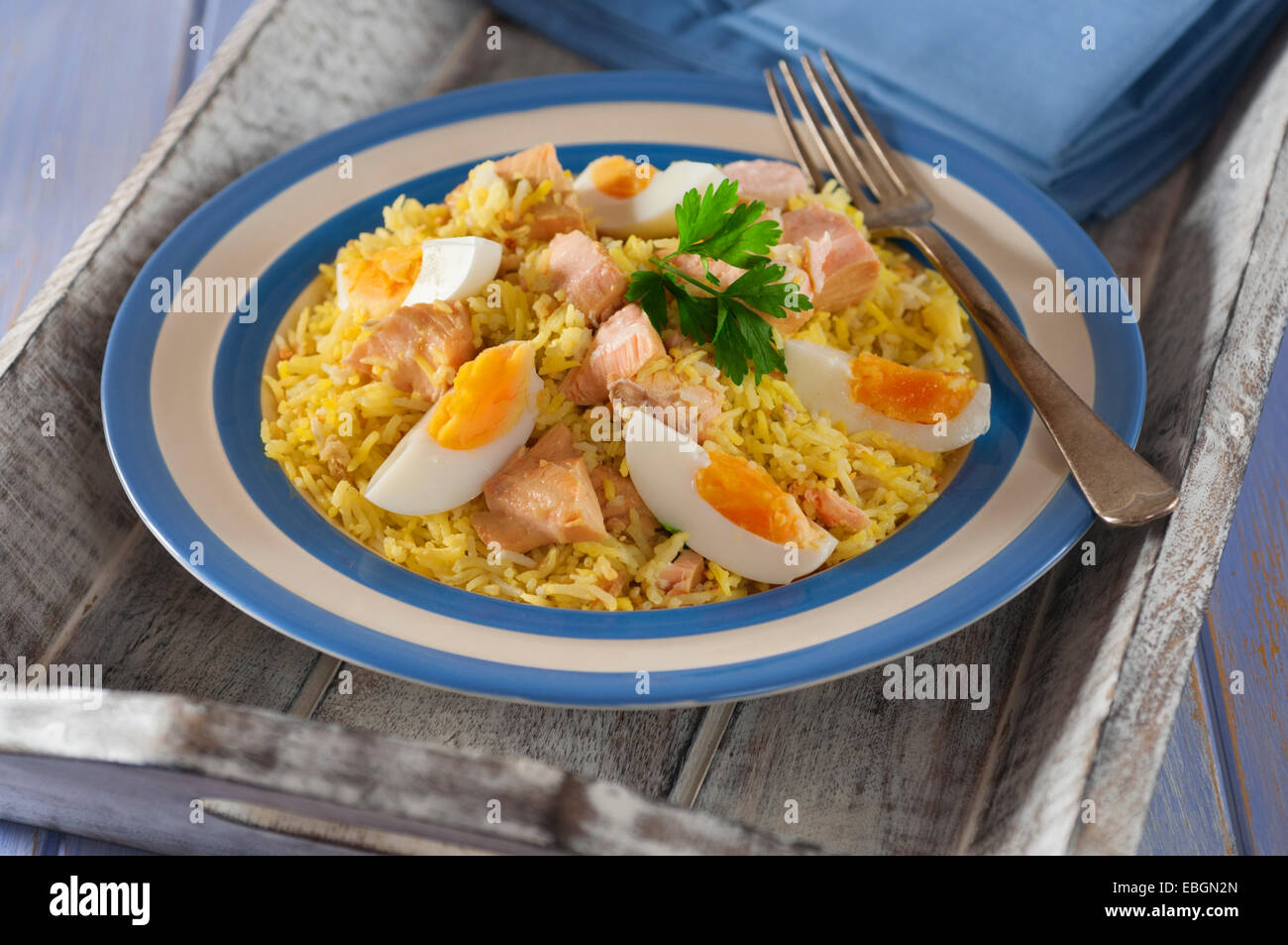 Salmon kedgeree rice and egg hires stock photography and images Alamy