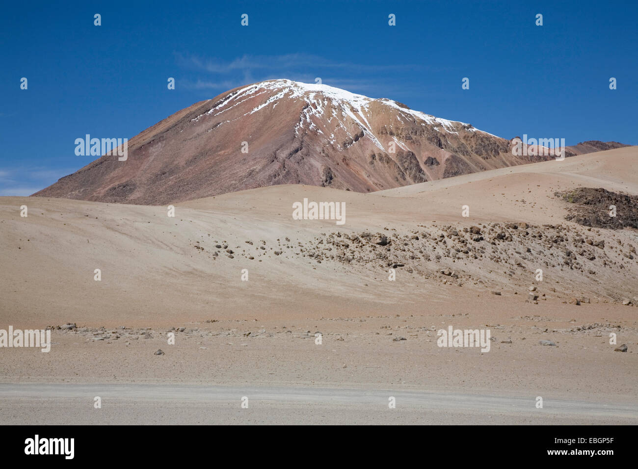 desert landscape between Juli and Tacna, Peru Stock Photo