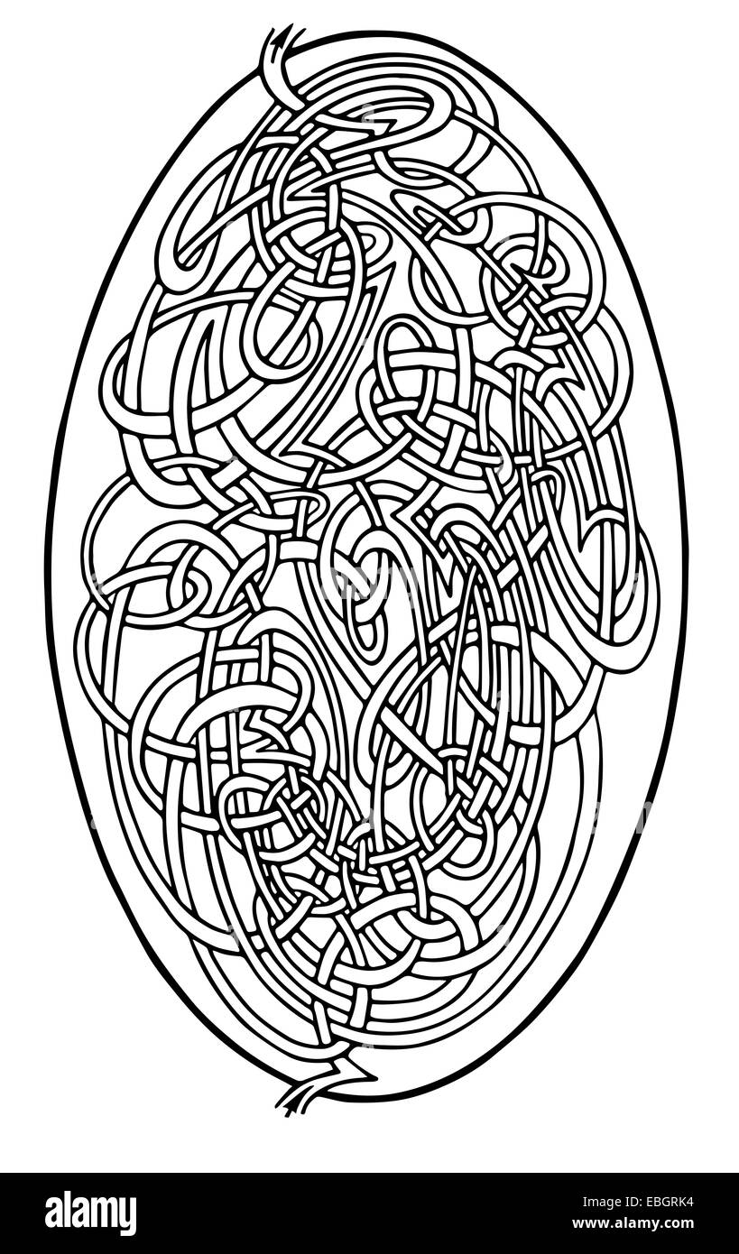 Brain-teaser oval shape vector labyrinth Stock Photo