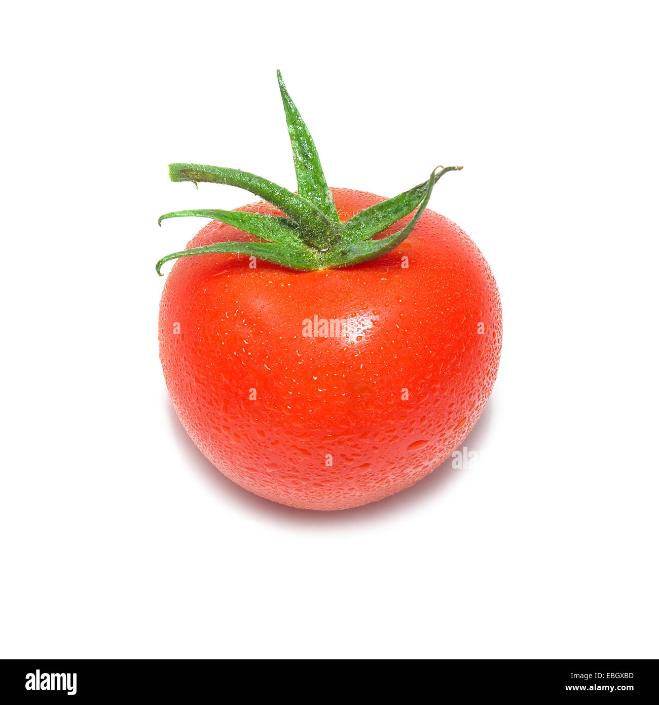 Red tomato with water drops isolated on white background Stock Photo ...