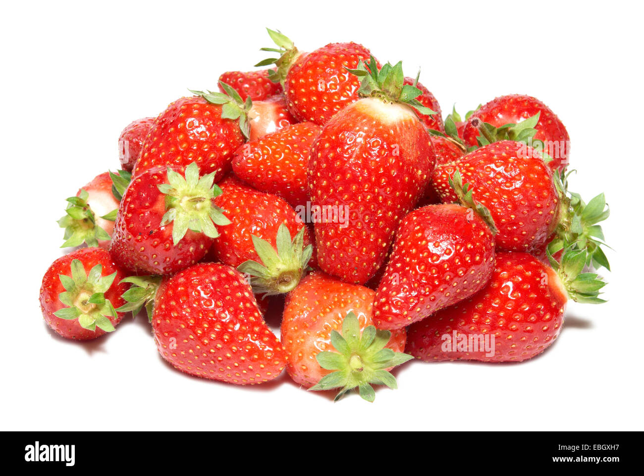 Red strawberries isolated on the white background Stock Photo - Alamy