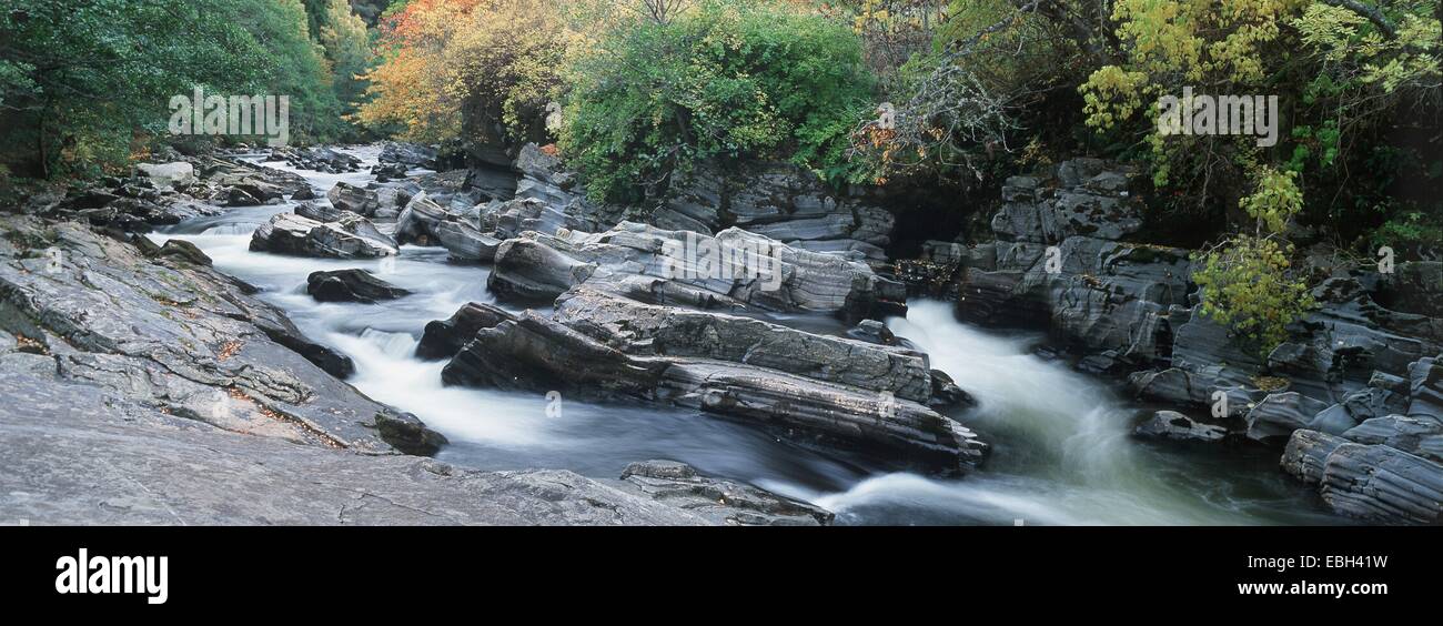 river Feshie, in autumn, Scotland, Cairngorms NP. Stock Photo