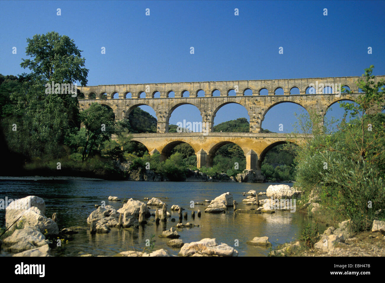 Roman aquaduct. Stock Photo