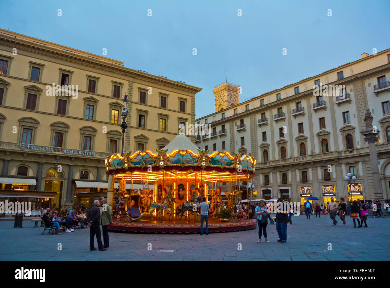 Piazza della Repubblica square, Florence, Tuscany, Italy Stock Photo