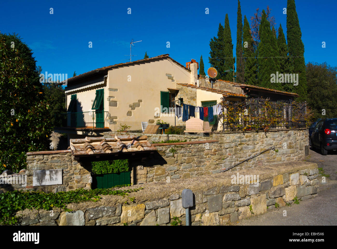 Residential housing, Fiesole, near Florence, Tuscany, Italy Stock Photo