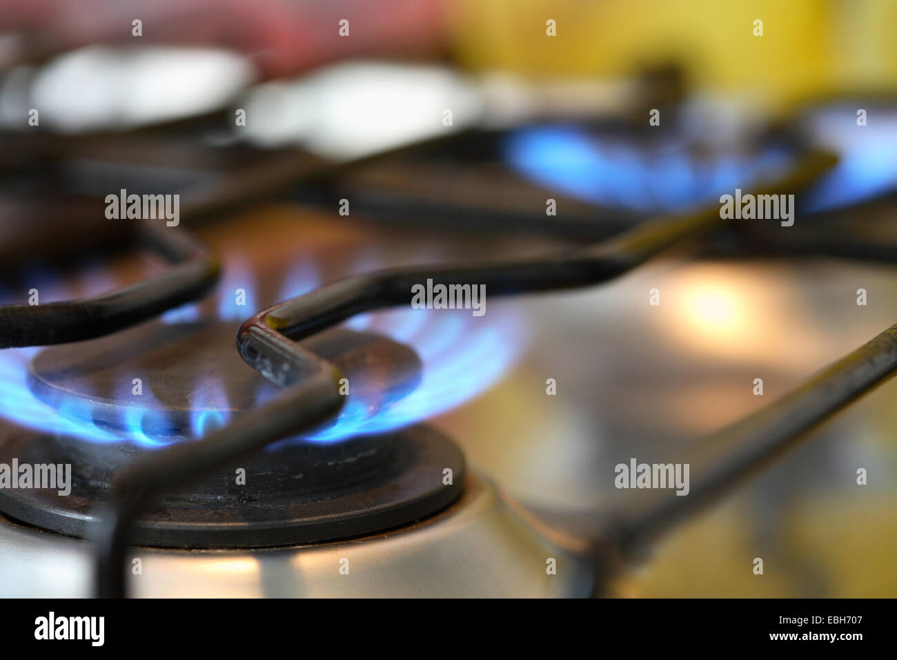 flames of a gas stove Stock Photo Alamy