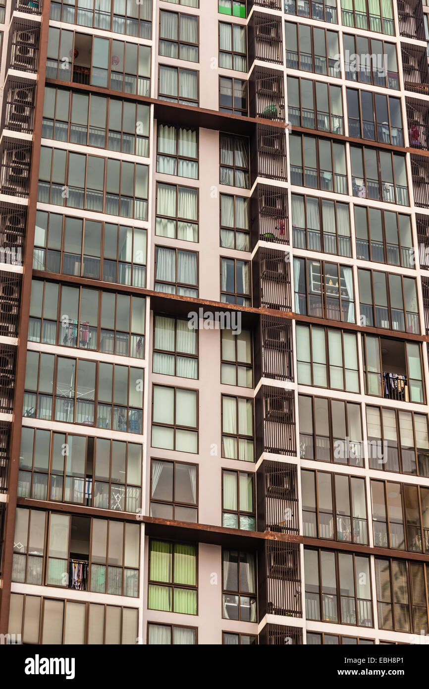 detail of a high rise condo in thailand Stock Photo