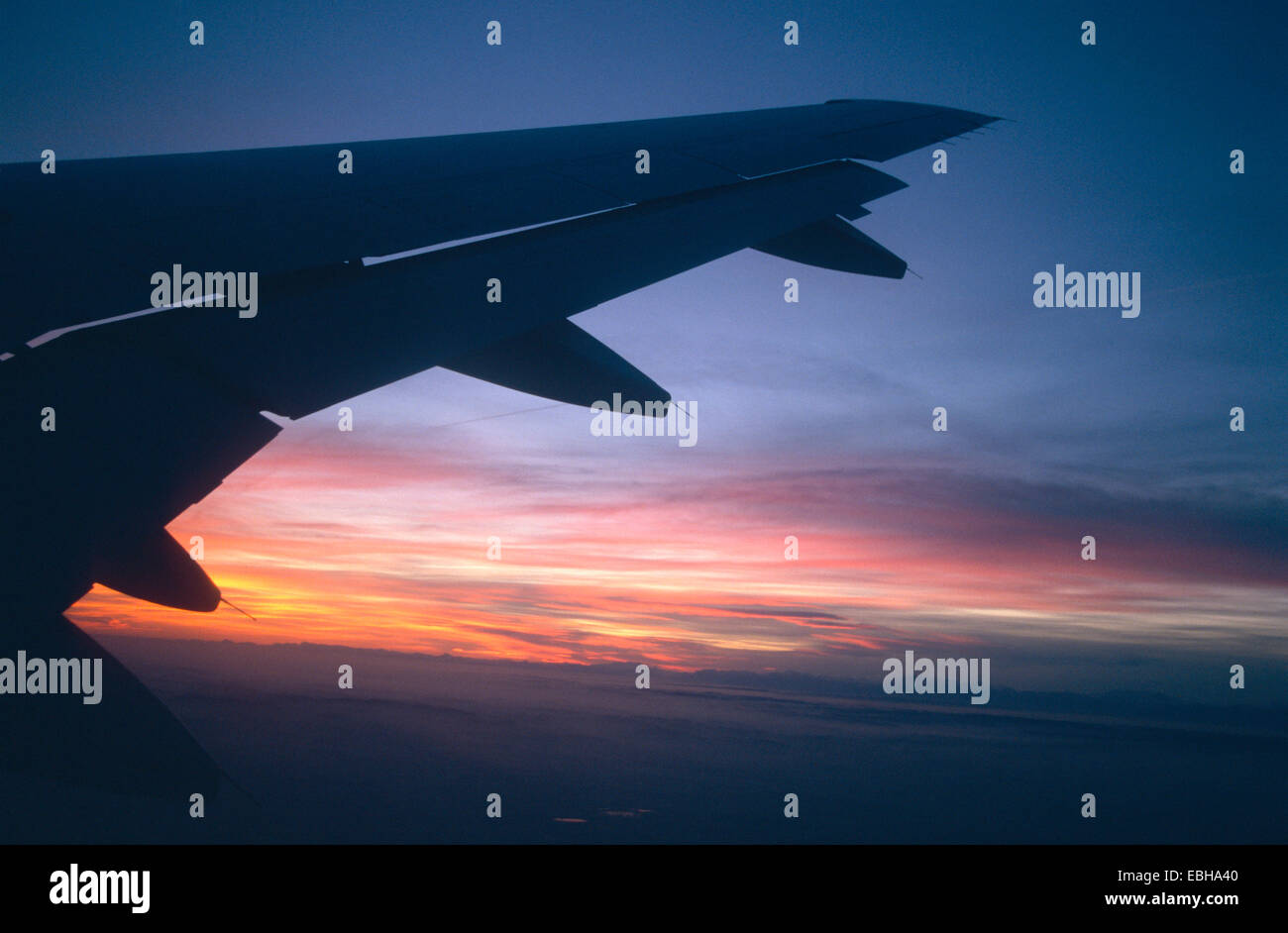 airfoil of passenger aircraft, Spain, Jan 02. Stock Photo