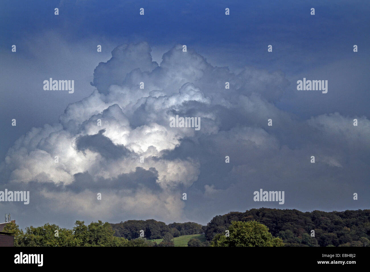 unstable air masses, approaching thunderstorm, Germany Stock Photo