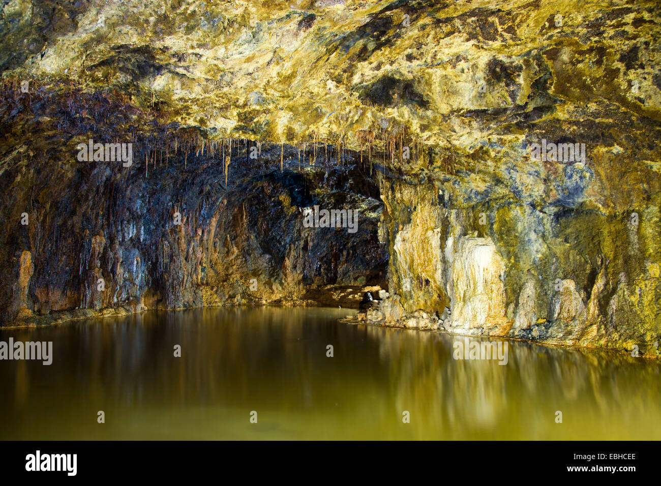 cave lake of Saalfeld Fairy Grottoes, Germany, Thueringen, Saalfeld Stock Photo