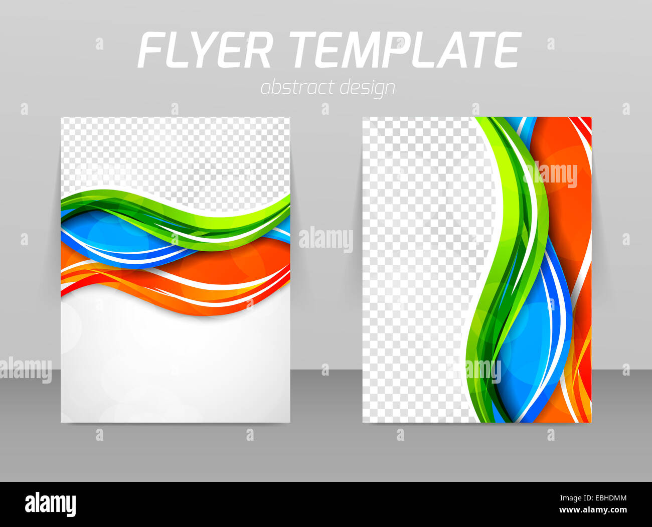 Abstract flyer template design in green blue green color Stock Photo