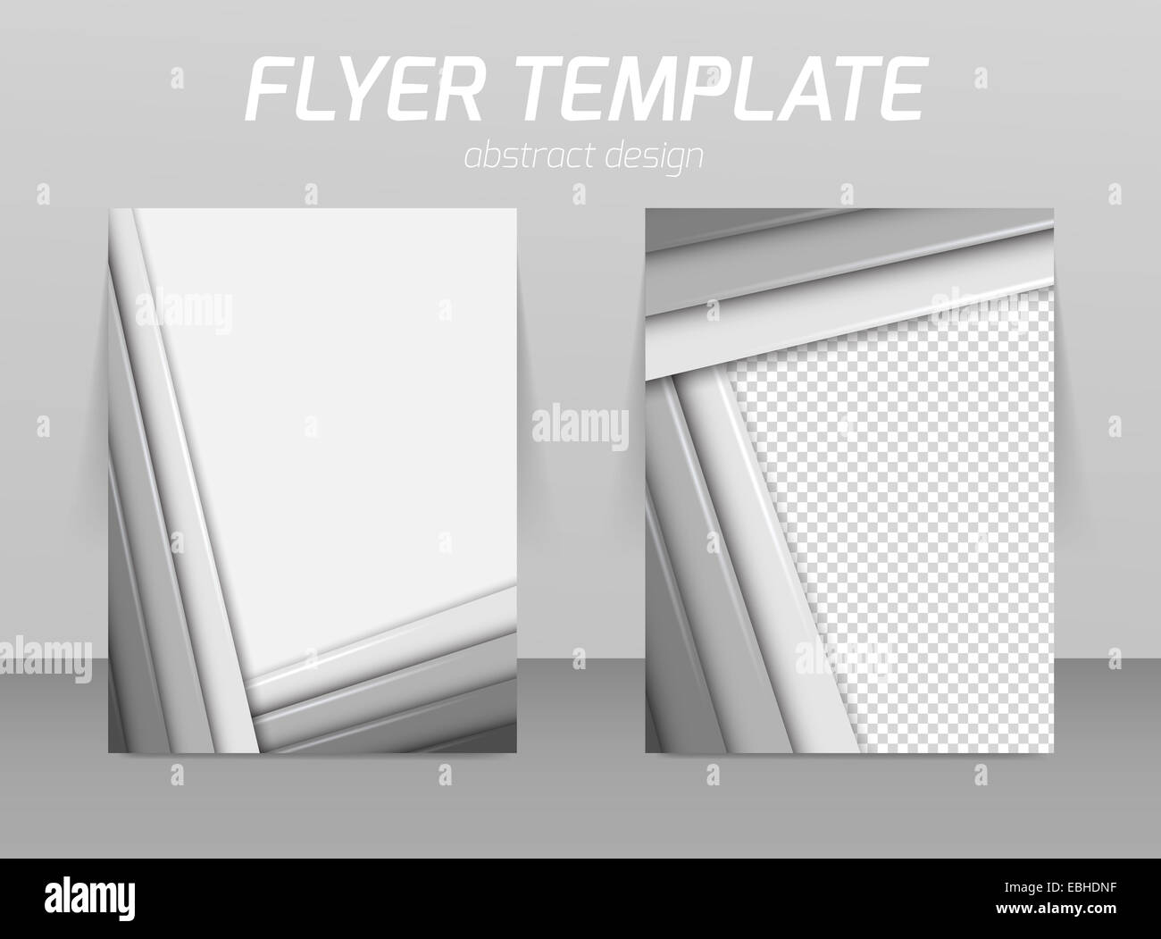 Abstract flyer template design with gray lines Stock Photo
