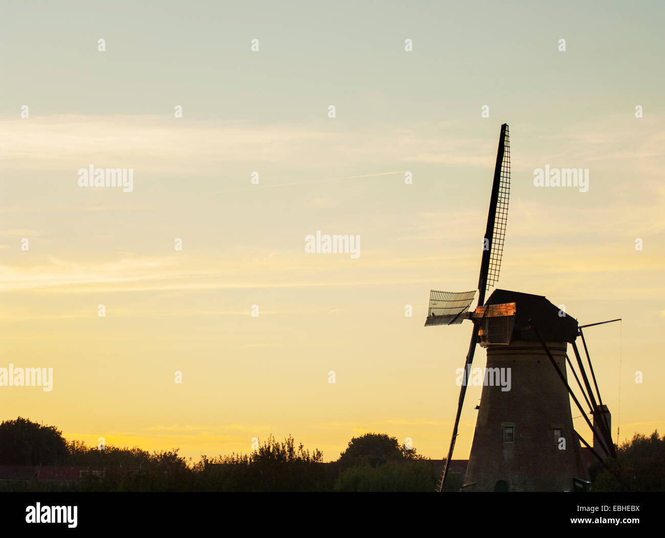 Traditional windmills at Kinderdijk, near Amsterdam, Netherlands Stock Photo