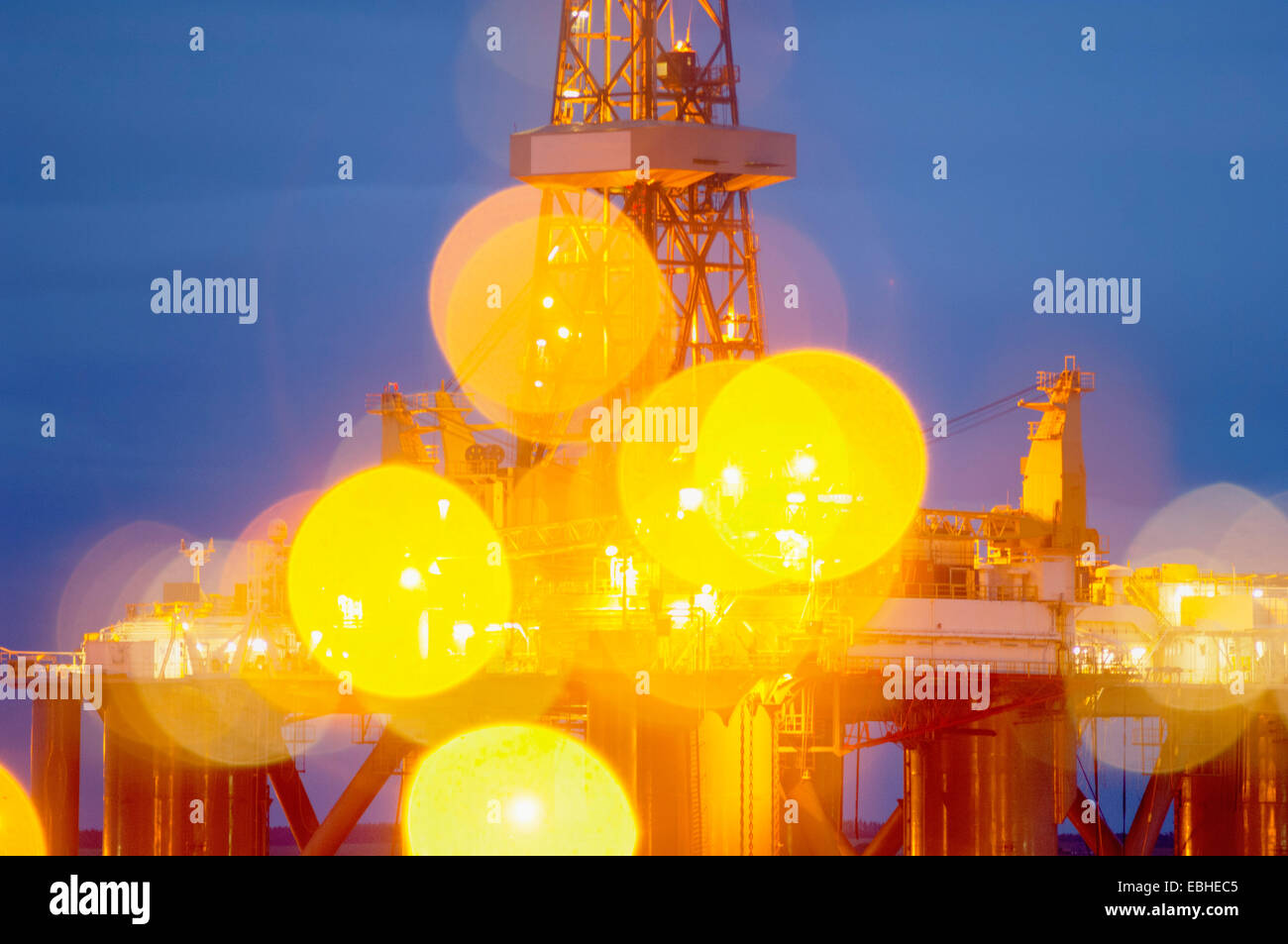 Oil or gas drilling platform, Invergordon, Scotland Stock Photo