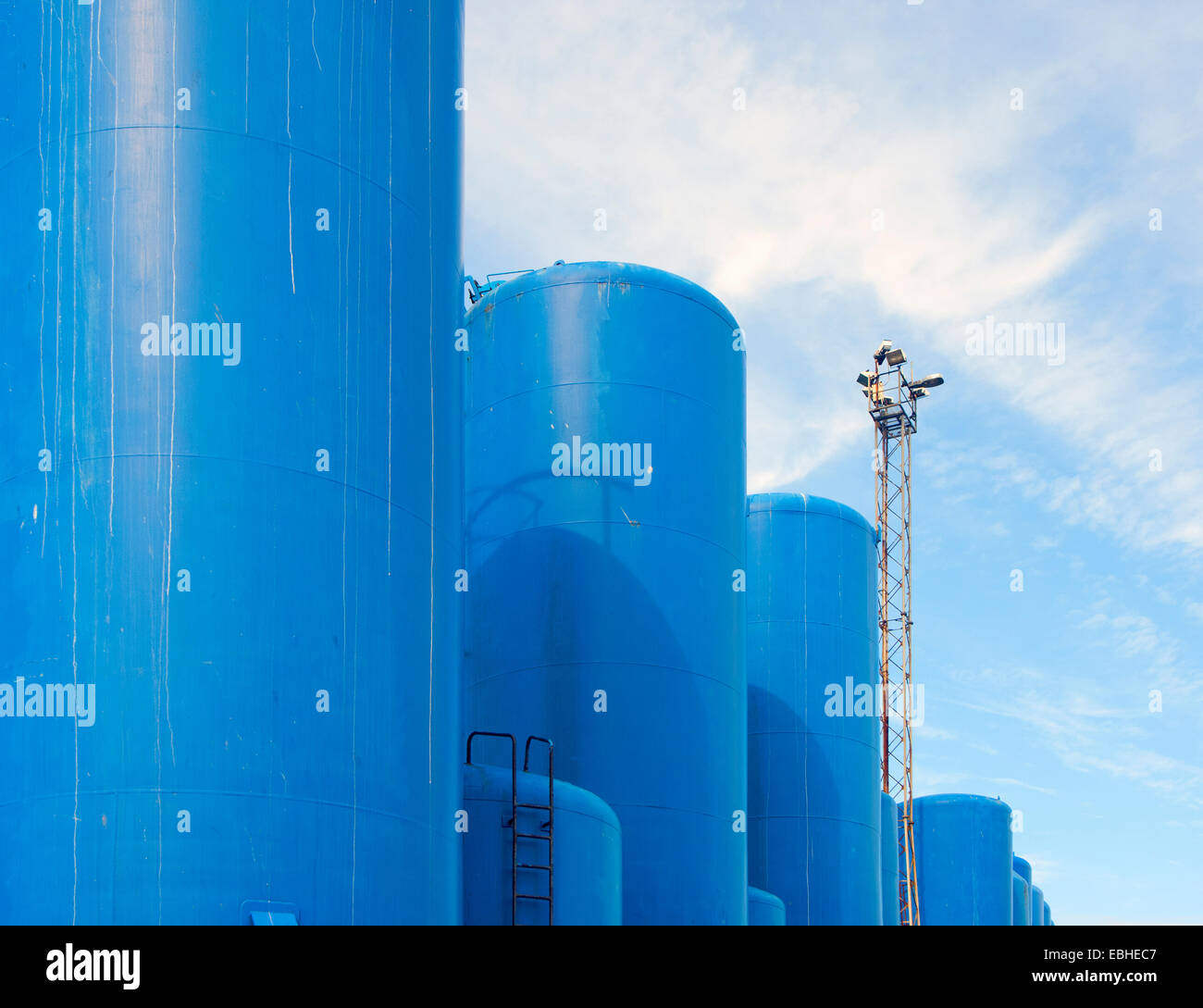 Oil or gas storage tanks, Aberdeen, Scotland Stock Photo Alamy