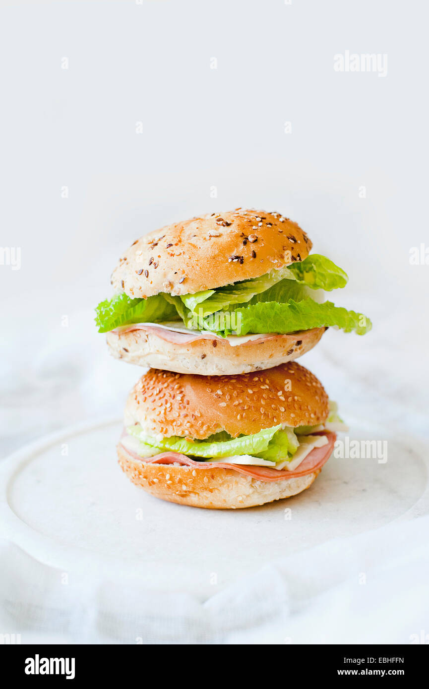 Buns with lettuce Stock Photo Alamy
