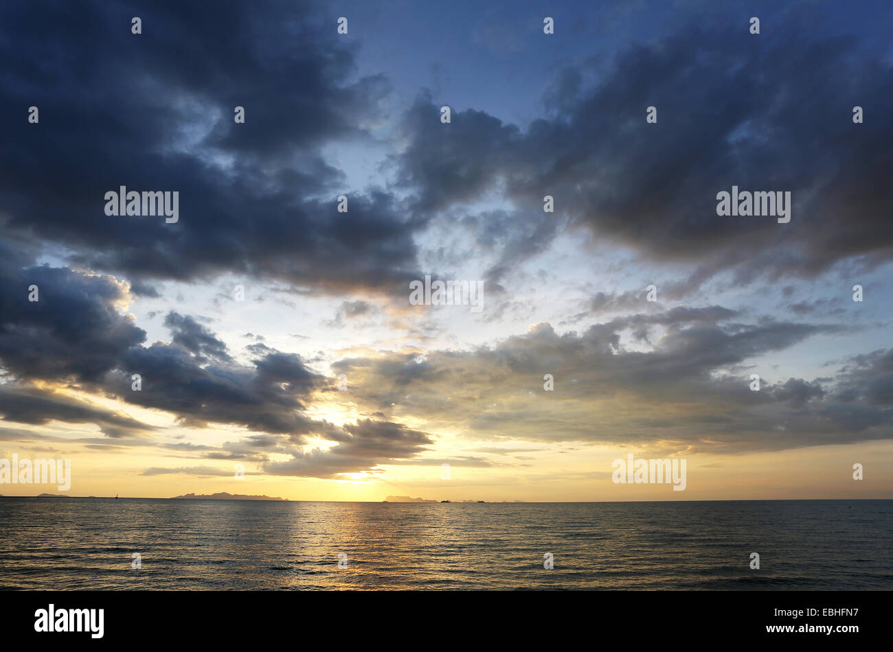 Sunset on the sea in Thailand on Koh Samui Stock Photo