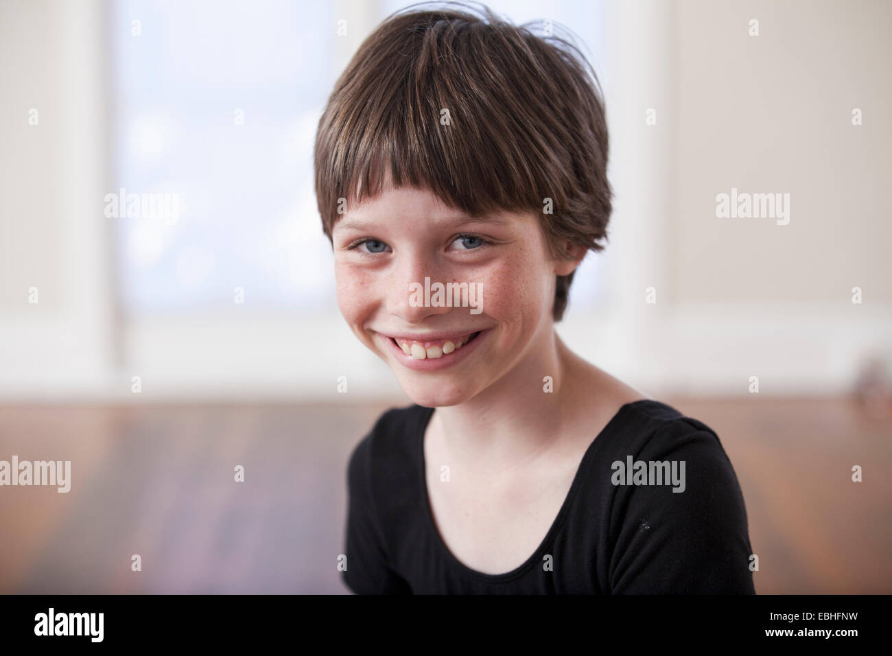 Portrait of smiling girl in ballet school Stock Photo